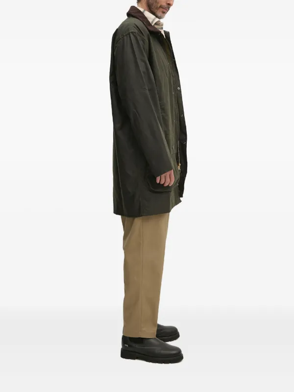 【リターン不可】Barbour オリーブグリーン ロングコート Barbour コーデュロイカラーコート | グリーン | FARFETCH JP