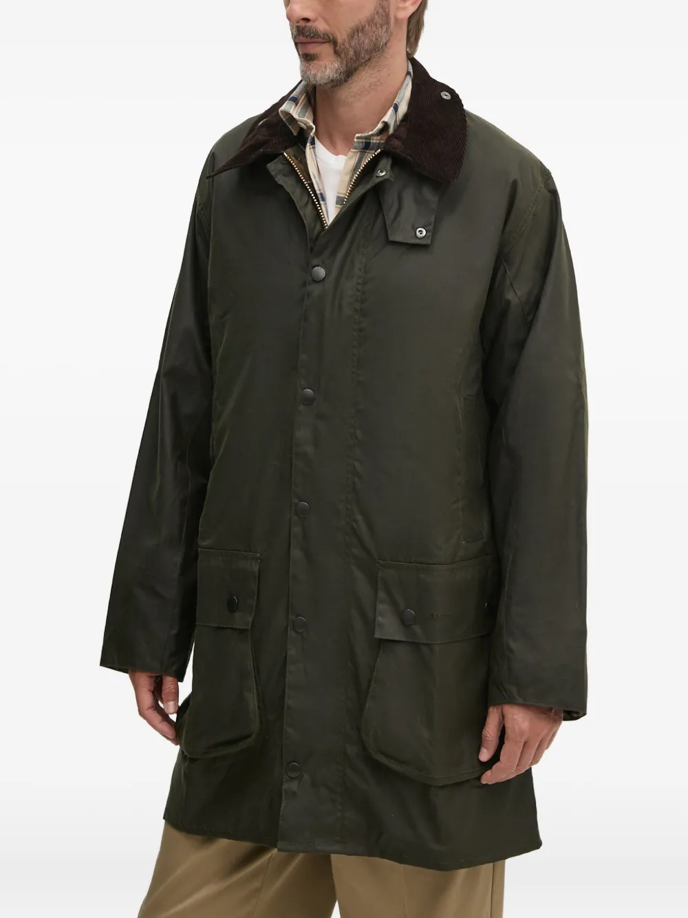 Barbour corduroy-collar coat | Green | Image 1