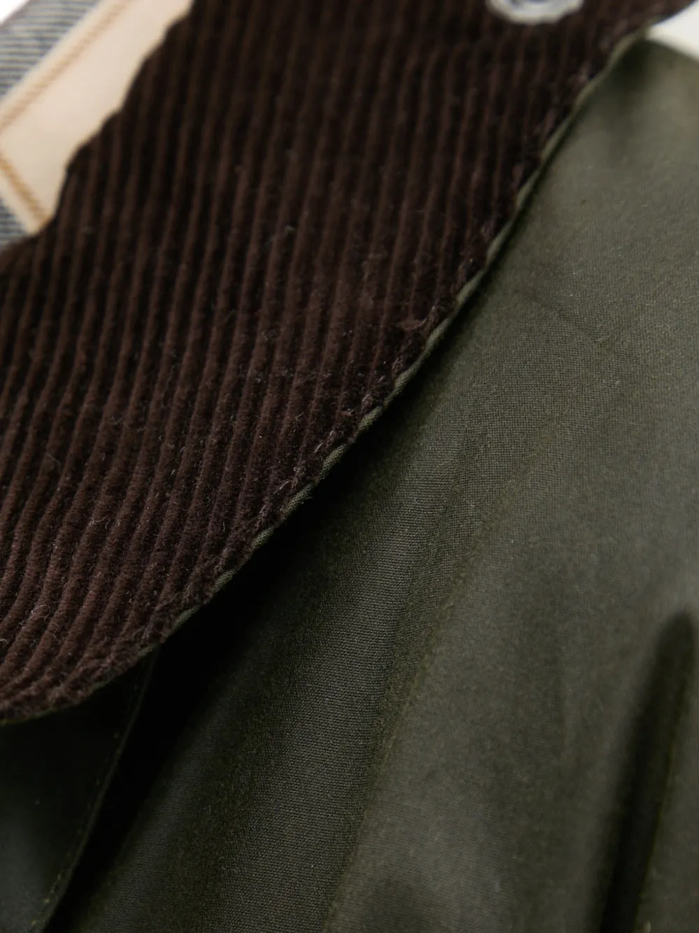 Barbour Jas met ribfluwelen kraag Groen