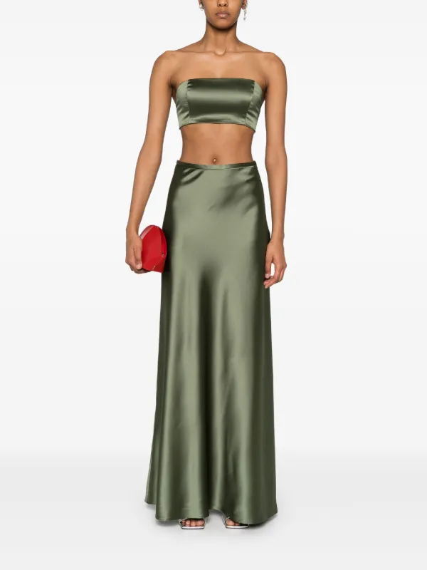 Atu Body Couture Satin Crop Top Green FARFETCH MY - Main Image