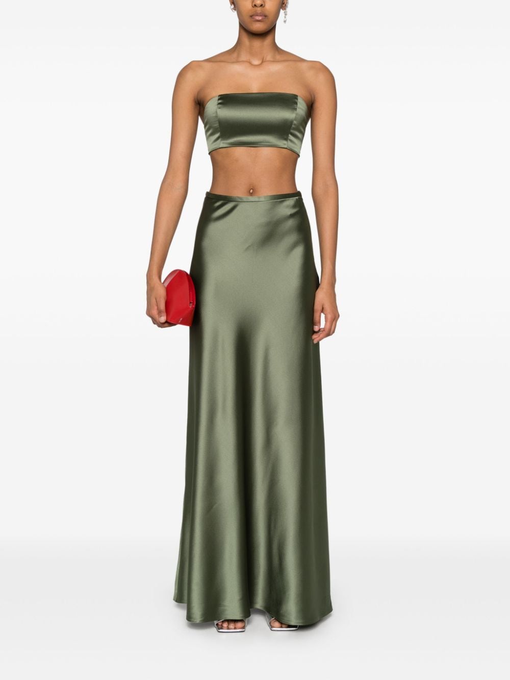 Atu Body Couture Satijnen maxi-rok - Groen