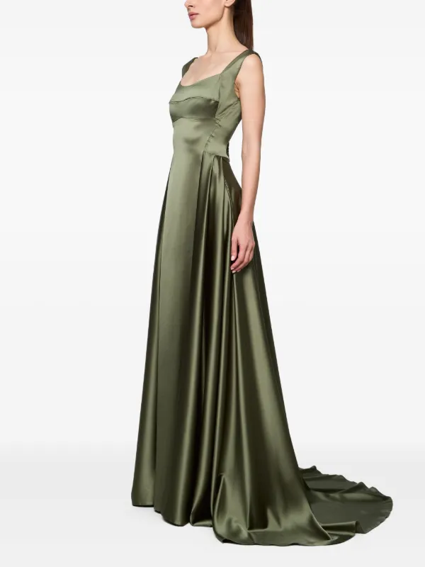Atu Body Couture V-back Satin Gown | Green | FARFETCH SG