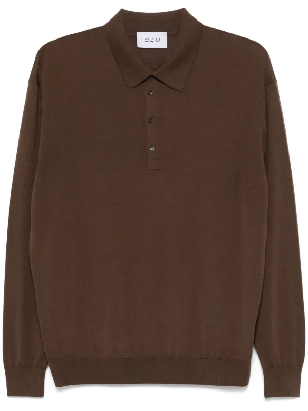D4.0 fine-knit Polo Shirt | Brown | FARFETCH