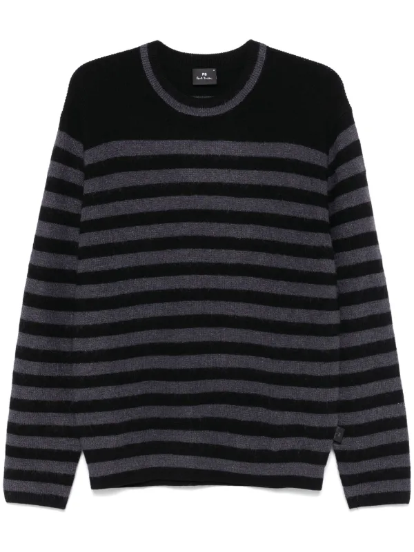 PS Paul Smith Gestreifter Pullover Schwarz FARFETCH AT