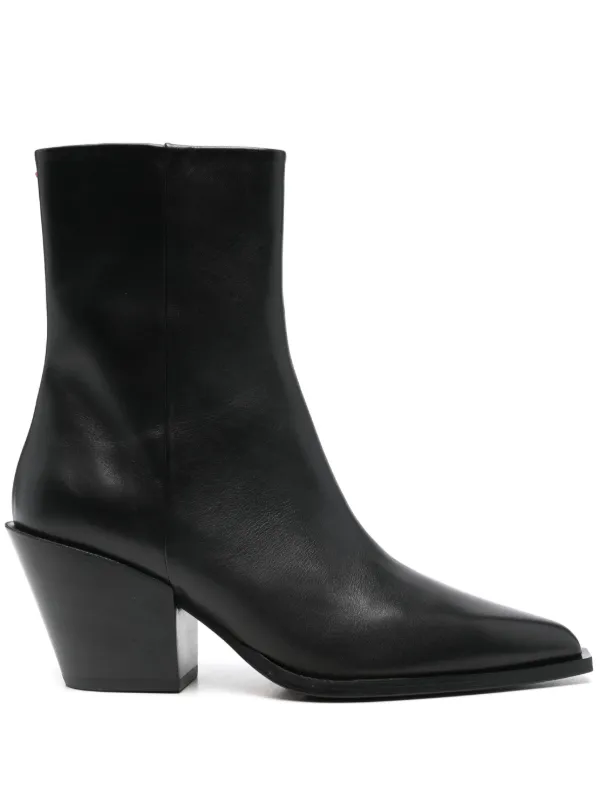 Womens black ankle boots leather hot sale