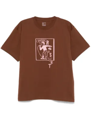Tシャツ・カットソー RASSVET MEN ON FIRE TEE SHIRT (52399) Rassvet Men on Fire T-Shirt (Brown) PACC15T003-1 - Allike Store