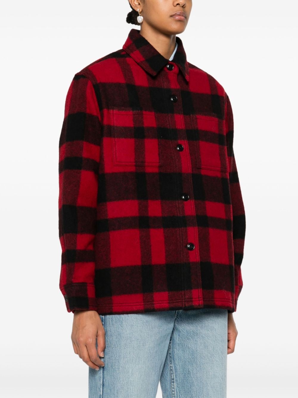 Shop Filson Wool Shirt Jacket In Red