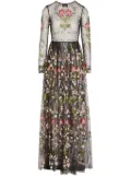 Giambattista Valli botanical tulle dress - Black