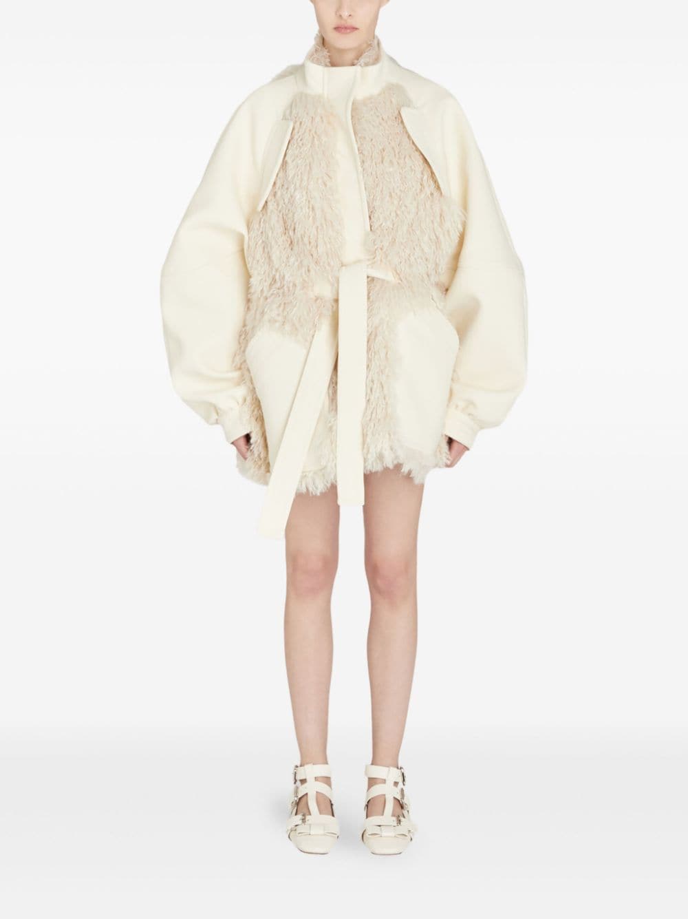 Shop Giambattista Valli Gabardine Coat In 中性色