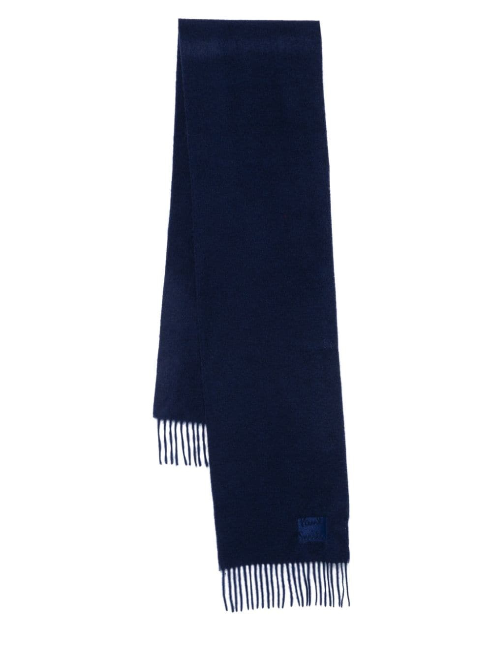 Shop Paul Smith Logo-embroidered Cashmere Scarf In 47 Navy