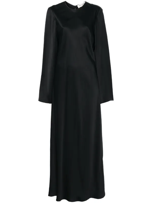 Róhe Satin Maxi Dress in Black