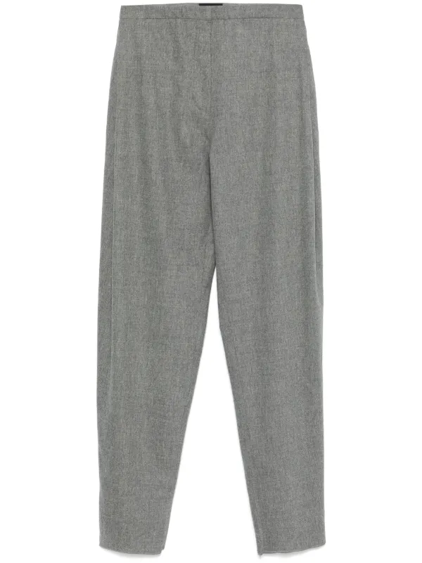 Emporio Armani Mélange-effect Trousers in Grey