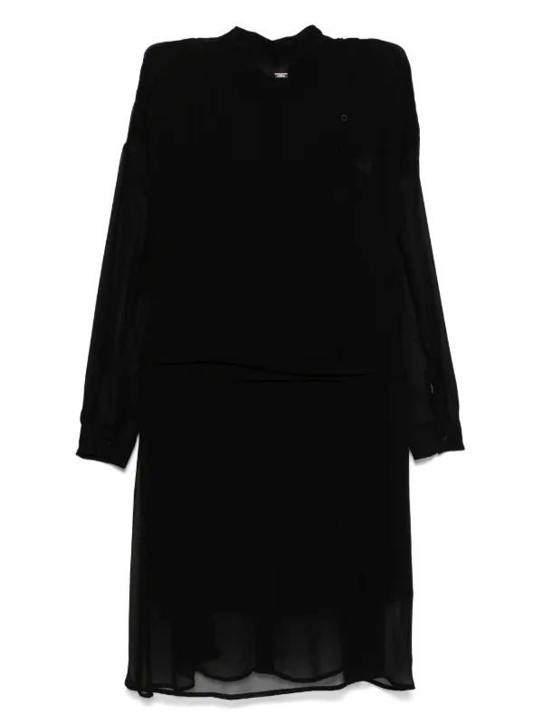 Armani Exchange Abito Corto Semi Trasparente Nero FARFETCH IT
