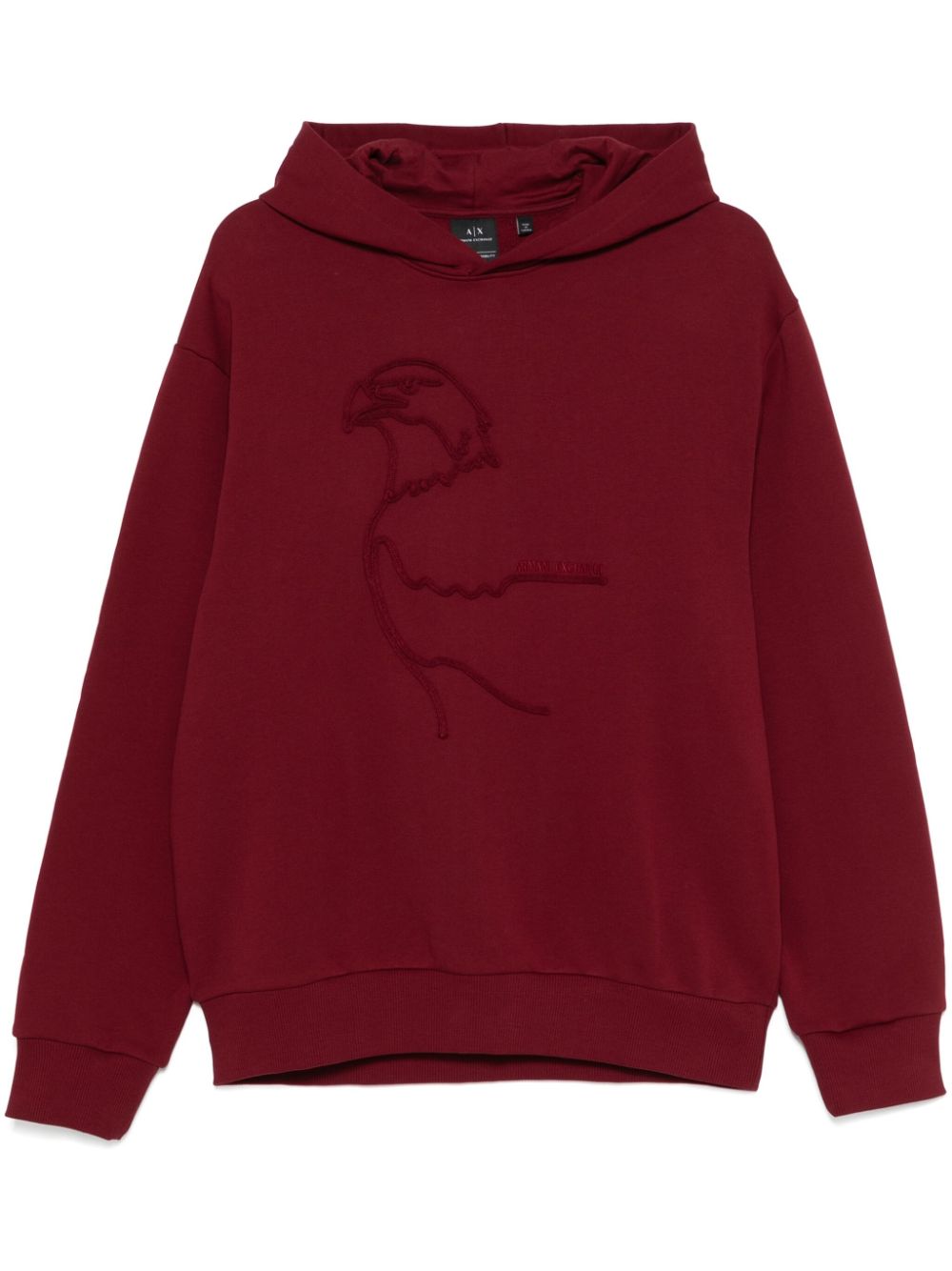 Armani Exchange eagle-embroidery hoodie - Red