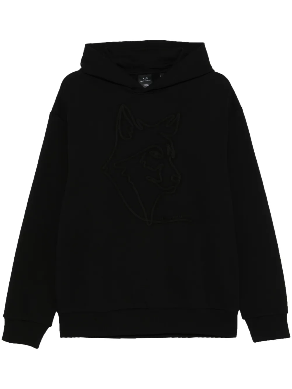 Armani Exchange Hoodie met geborduurde adelaar Zwart