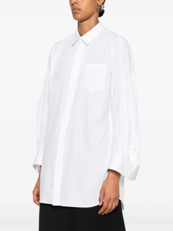 トップス sacai Overlay shirt Sacai button-up Shirt | White | FARFETCH