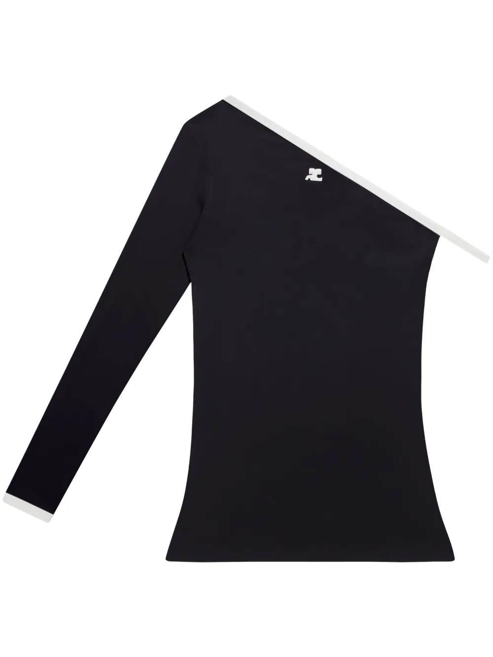 Courrèges asymmetric one-sleeve T-shirt | Black | Image 1