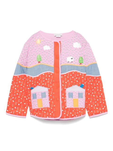 Stella McCartney Kids chamarra capitonada con diseño color block