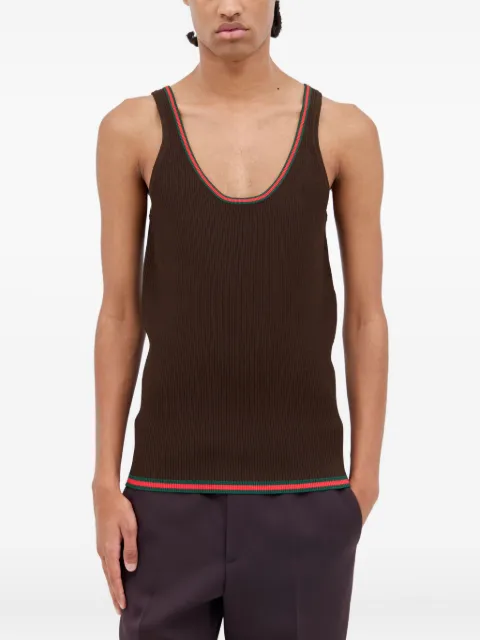 Gucci ribbed-trim scoop-neck vest