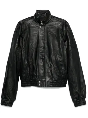Helmut Lang zip-up Leather Jacket | Black | FARFETCH JO
