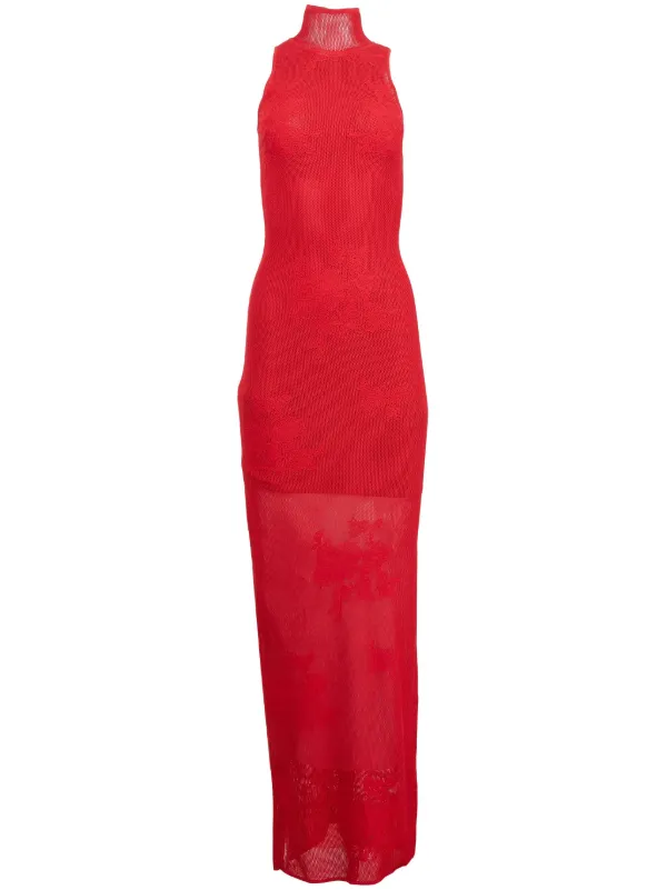 Fleur Du Mal Pointelle-knit Racer Dress - Red
