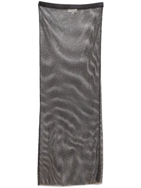 Fleur Du Mal embellished fishnet maxi skirt