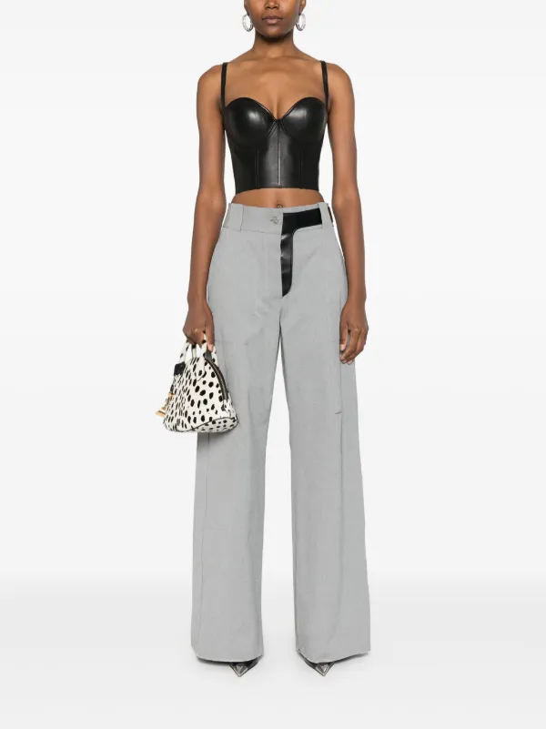 【送料&関税込】Alexander McQueen Knit Bra Top McQueen Zip-up Leather Bra Top in Black | Lyst