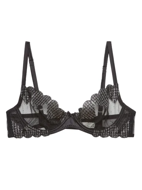 Fleur Du Mal brasier de mezclilla con bordado Heart
