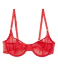 Fleur Du Mal Bouquet lace scooped balconette bra - Red