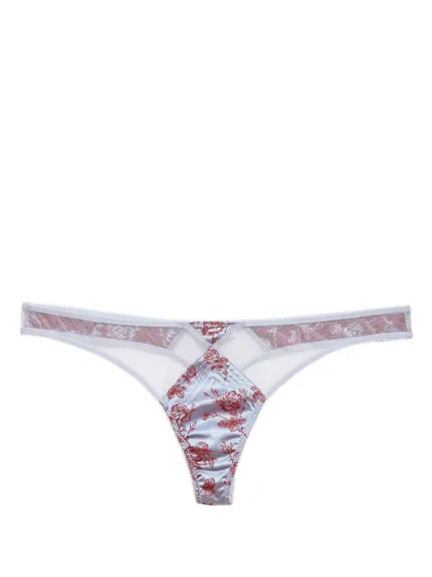 Fleur Du Mal tanga con rosas en jacquard