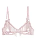 Fleur Du Mal beaded fringe ouvert bra - Pink