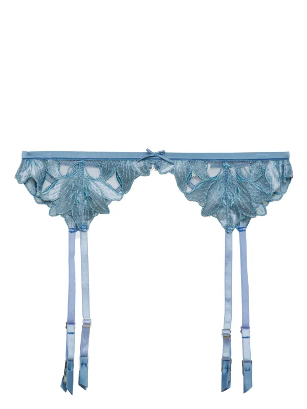 Fleur du Mal Blue Lily Garter Belt