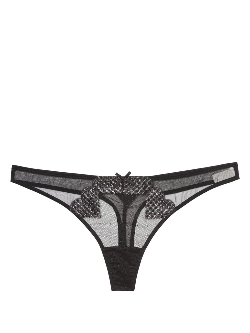 Fleur Du Mal heart embroidery thong - Nero