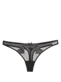 Fleur Du Mal Heart embroidered thong - Black