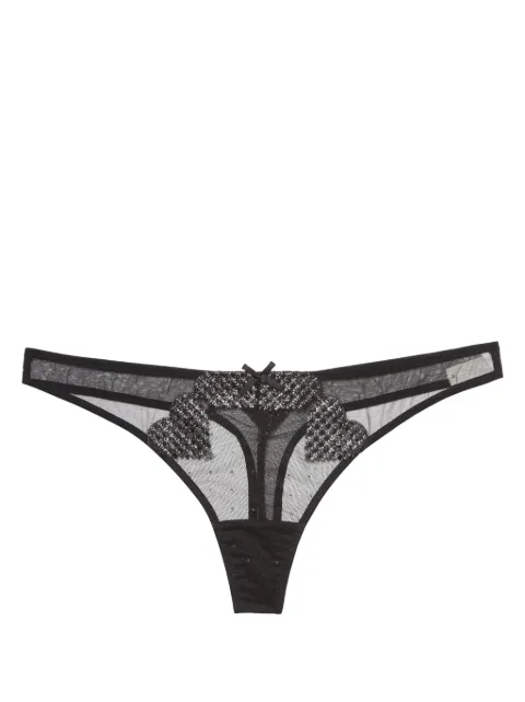 Fleur Du Mal Heart embroidered thong