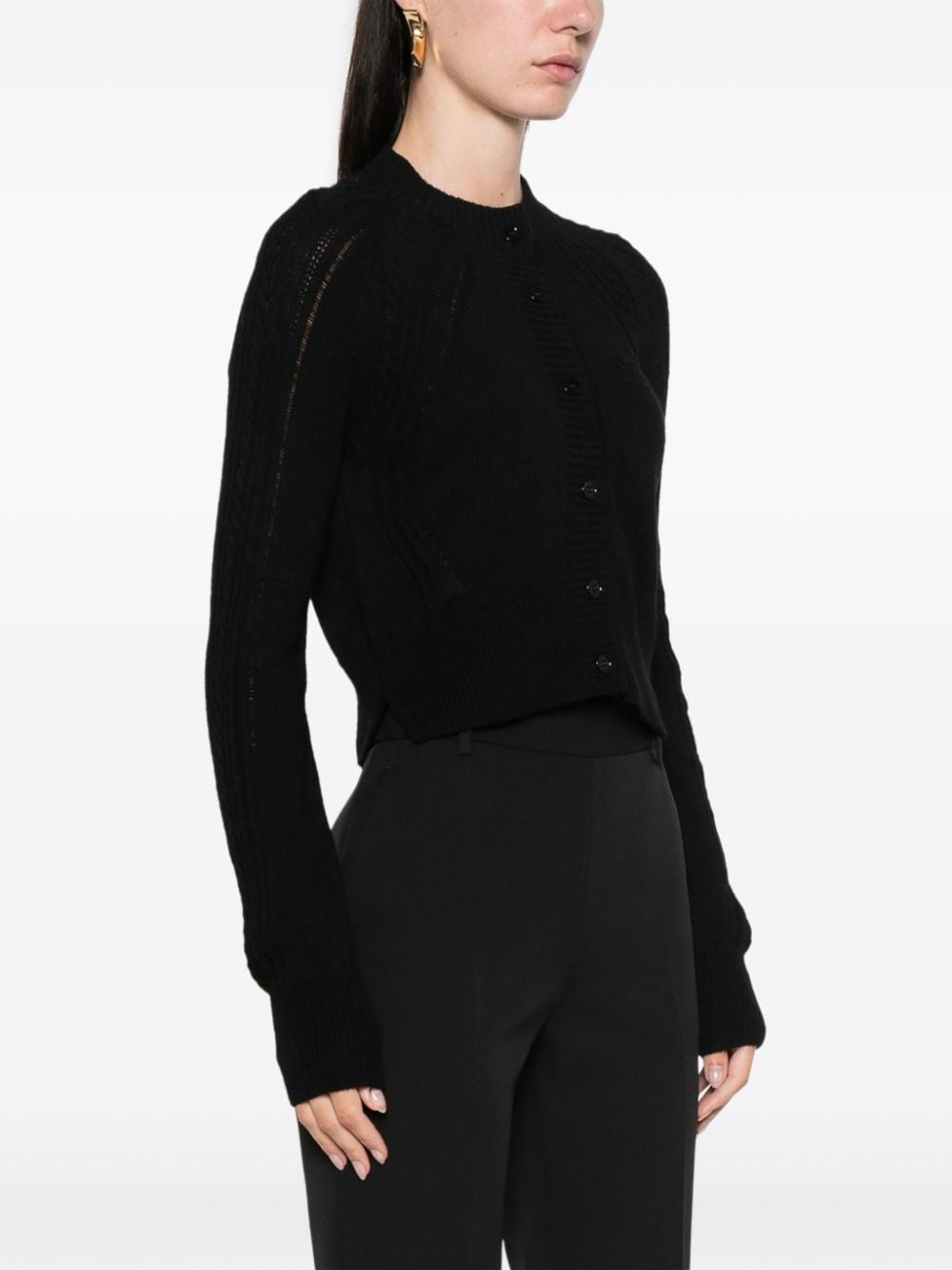 Shop Ermanno Scervino Logo-embroidered Cardigan In Black