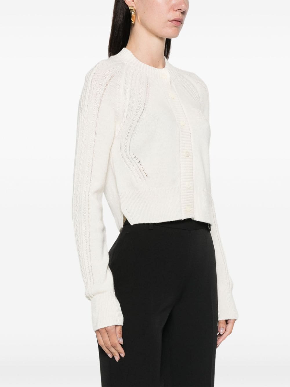 Shop Ermanno Scervino Logo-embroidered Cardigan In Neutrals