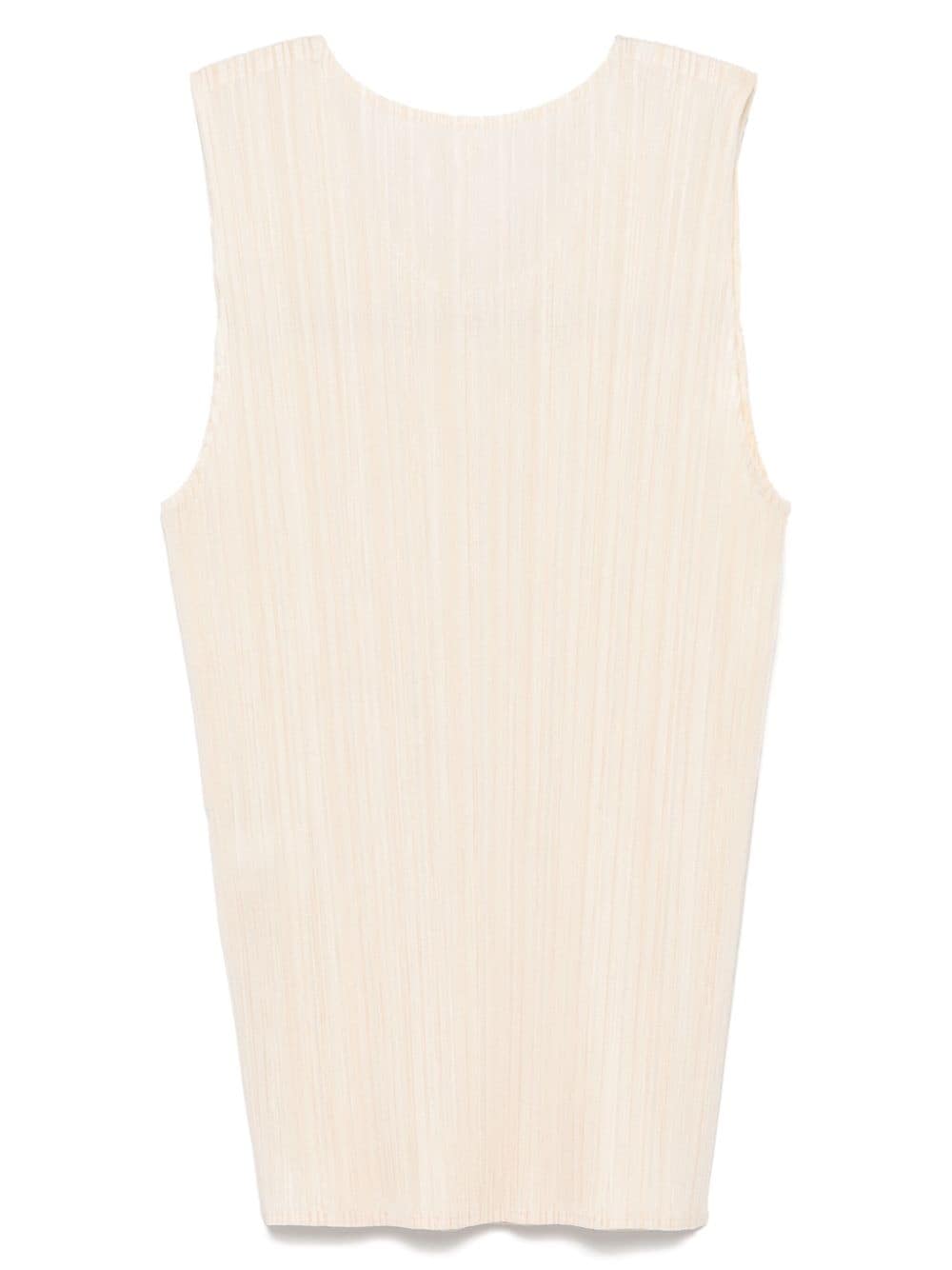 Pleats Please Issey Miyake Tanktop met print - Beige