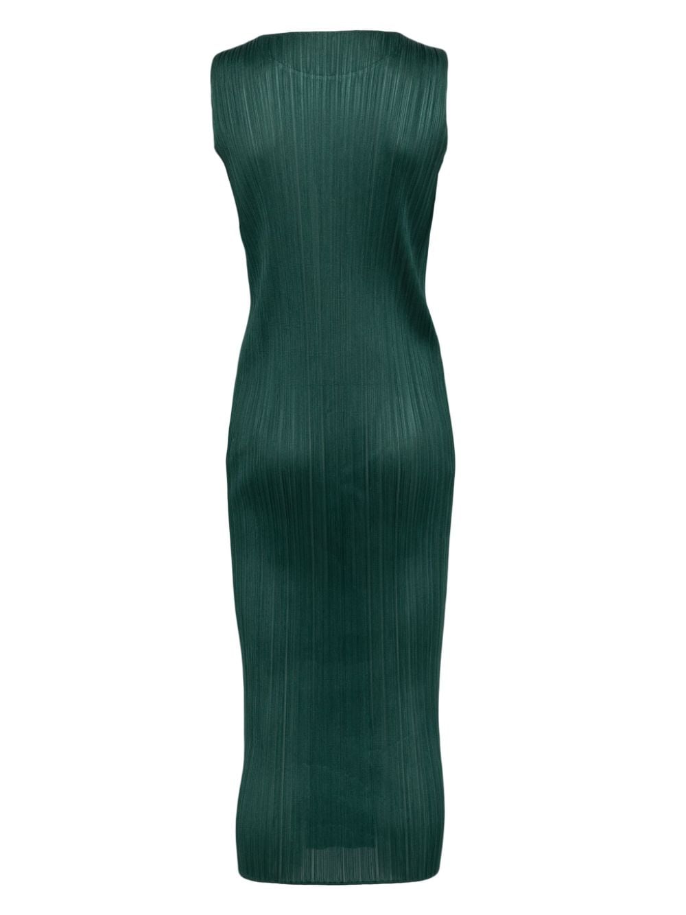 Shop Issey Miyake Plissé Midi Dress In Green