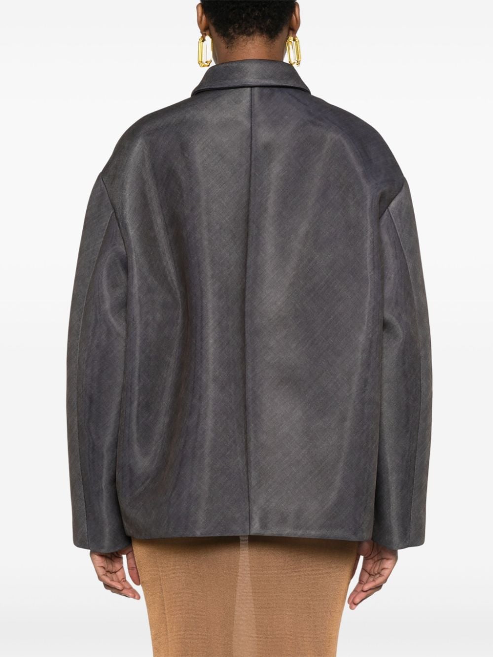 Shop Philosophy Di Lorenzo Serafini Scuba Jacket In Grey