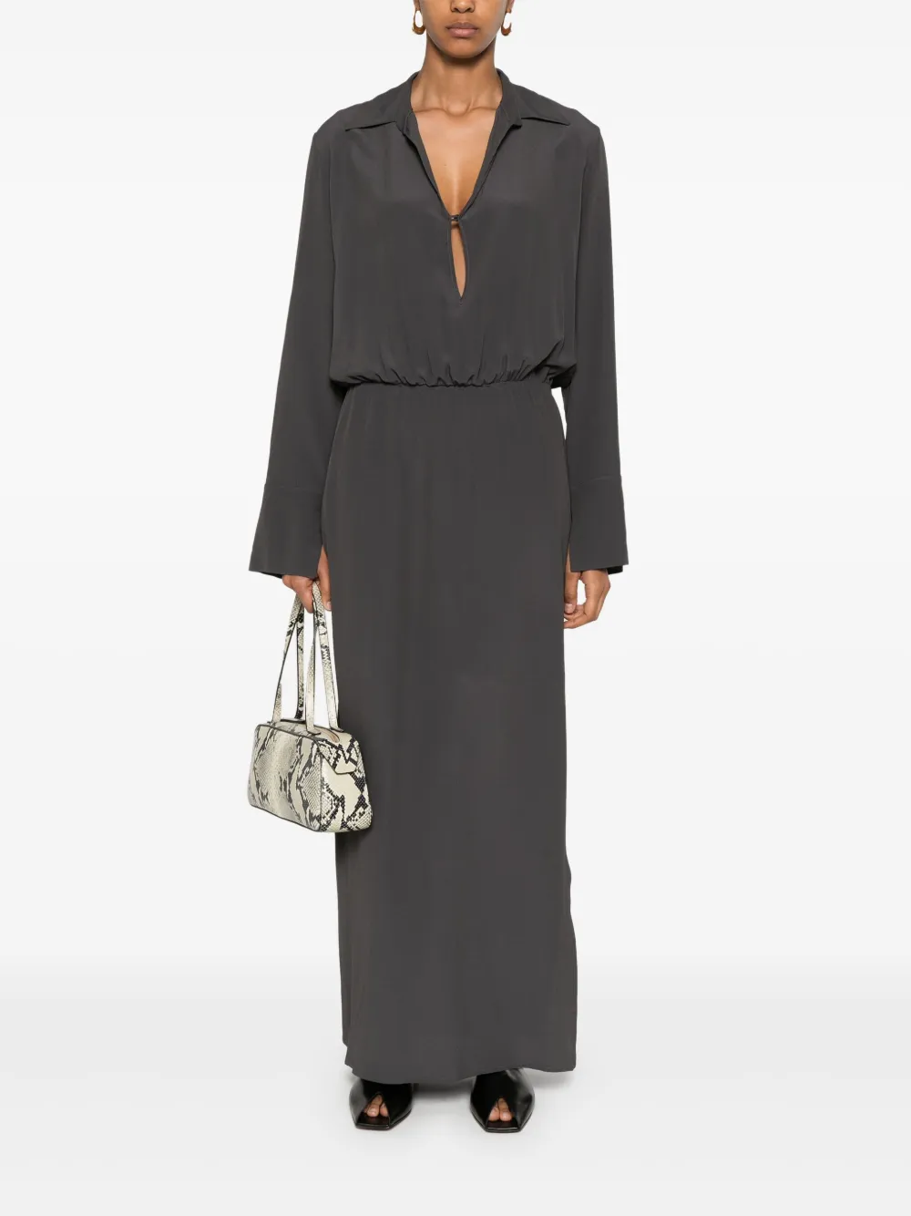 Federica Tosi crepe maxi dress - Grijs