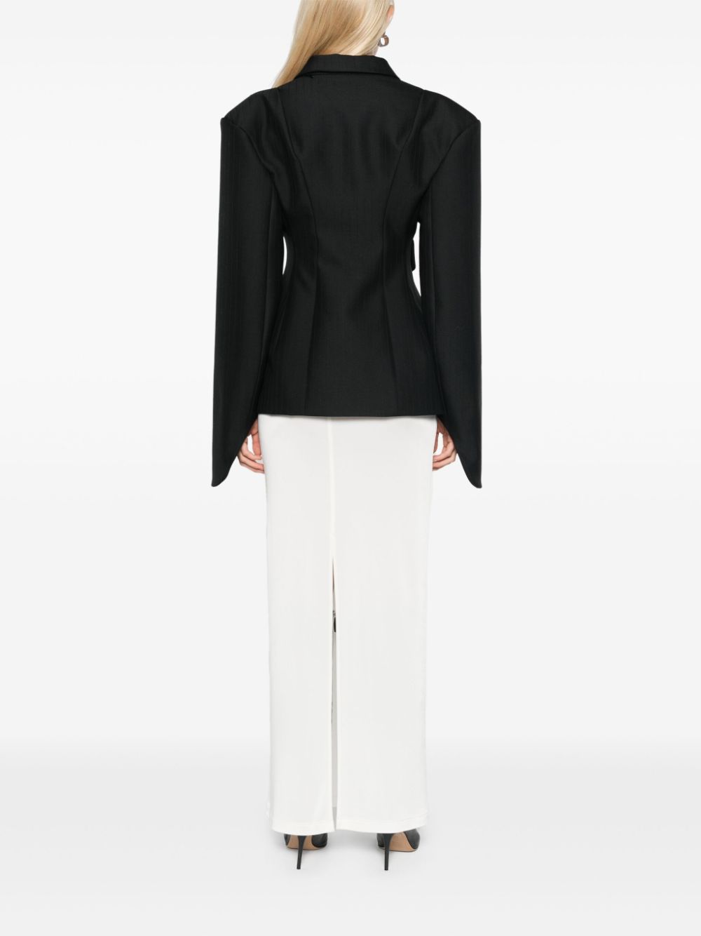 Shop Srvc Studio Asymmetric Tailored Jacket In Schwarz