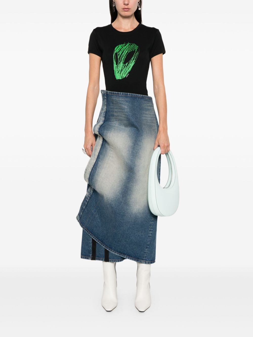 Coperni alien head-print T-shirt - Zwart