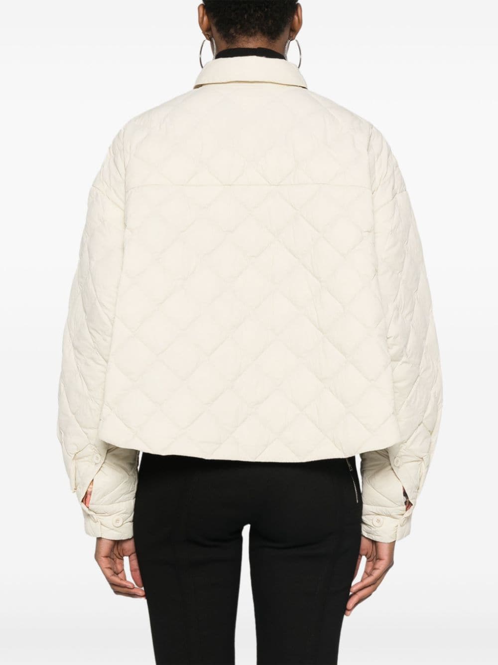 Shop Jnby Quilted Puffer Jacket In Neutrals