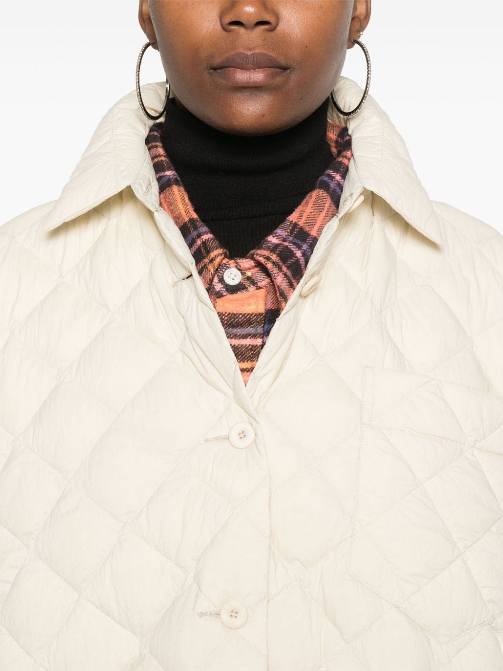 Shop Jnby Quilted Puffer Jacket In Neutrals