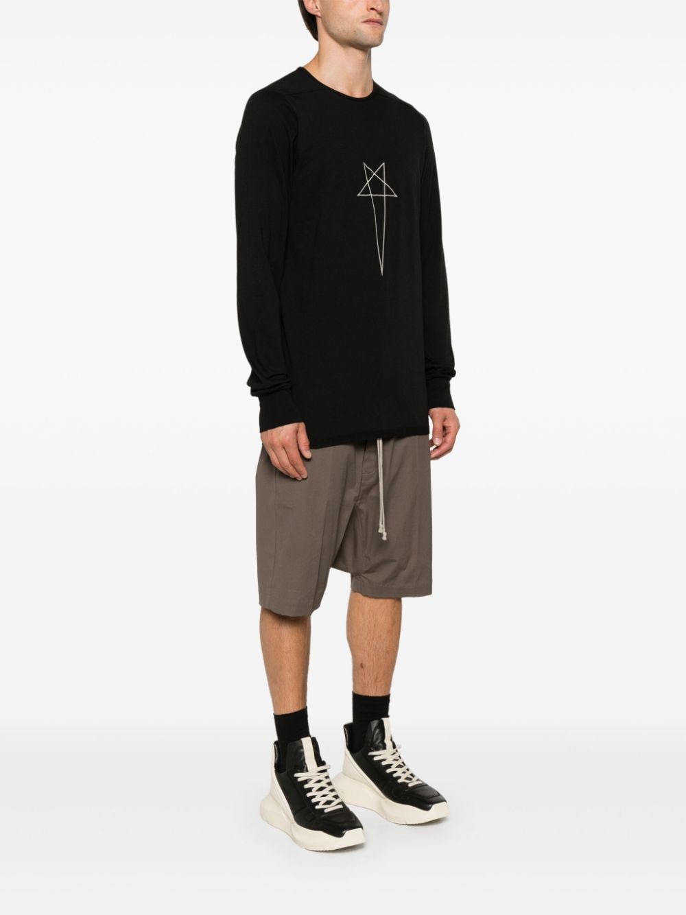 Shop Rick Owens Drkshdw Level Pentagram T-shirt In Black