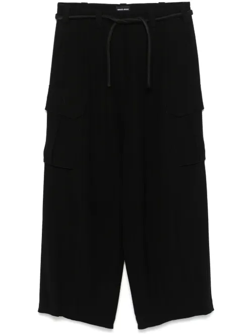 Pantalon à taille ceinturée - Giorgio Armani - Modalova