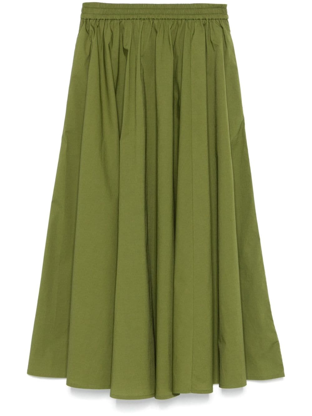 Shop Michael Michael Kors Pleated Midi Skirt In Green