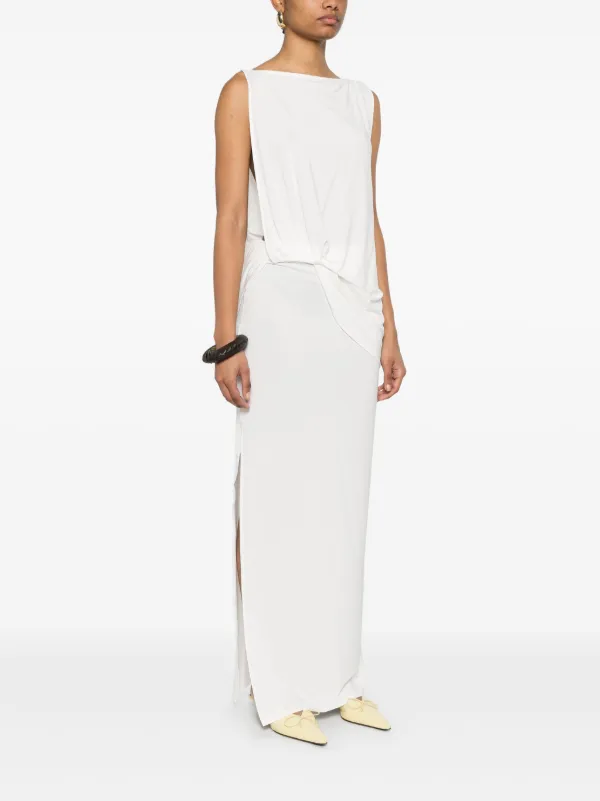 【送料&関税込】Jacquemus Long Peplo Dress Jacquemus The Peplo Maxi Dress | White | FARFETCH CA