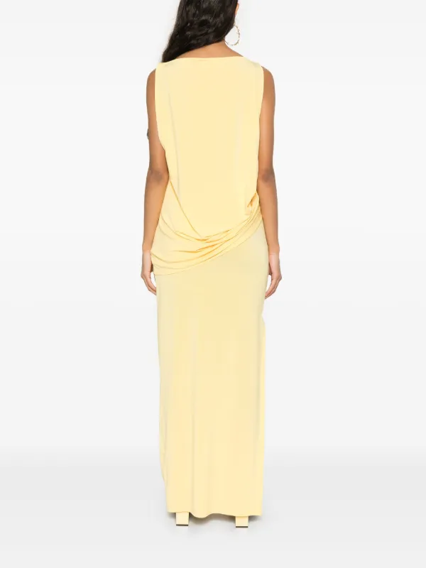 【関税&送料込み】Jacquemus 'La Robe Peplo' Yellow Long Dr Jacquemus La Robe Peplo Dress | Yellow | FARFETCH